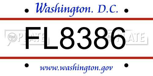 FL8386 District Of Columbia License Plate