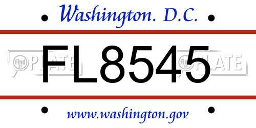 FL8545 District Of Columbia License Plate