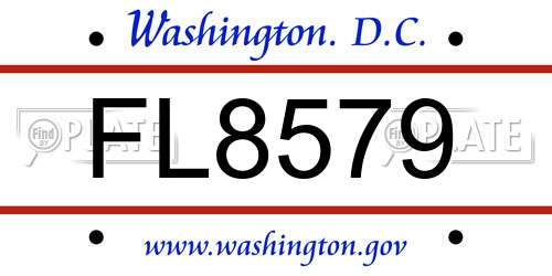 FL8579 District Of Columbia License Plate