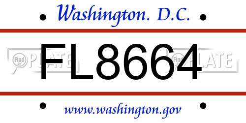 FL8664 District Of Columbia License Plate