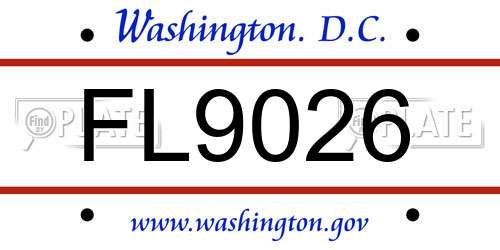 FL9026 District Of Columbia License Plate