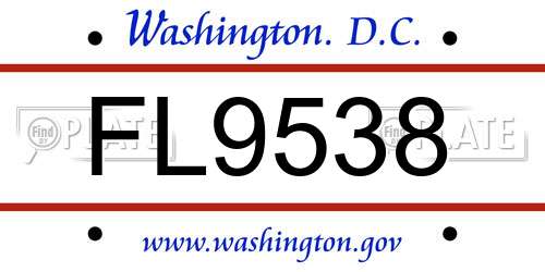 FL9538 District Of Columbia License Plate
