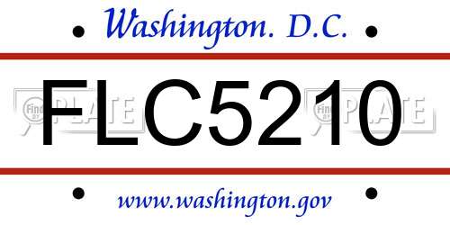 FLC5210 District Of Columbia License Plate