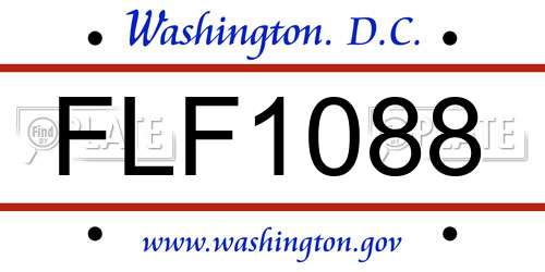 FLF1088 District Of Columbia License Plate