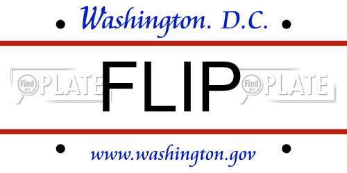 FLIP District Of Columbia License Plate