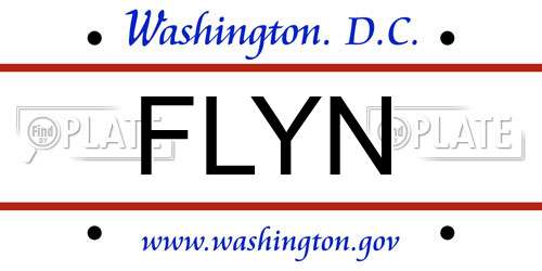 FLYN District Of Columbia License Plate