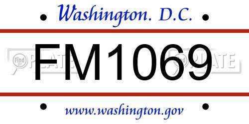 FM1069 District Of Columbia License Plate