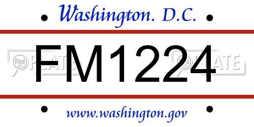 FM1224 District Of Columbia License Plate