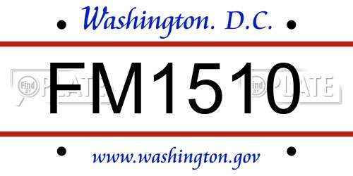 FM1510 District Of Columbia License Plate