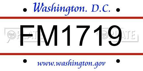 FM1719 District Of Columbia License Plate