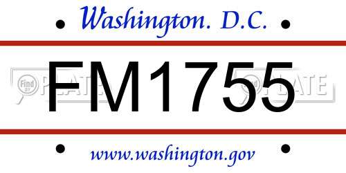 FM1755 District Of Columbia License Plate