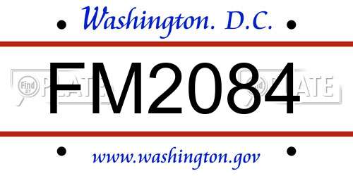 FM2084 District Of Columbia License Plate