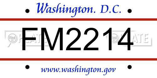 FM2214 District Of Columbia License Plate