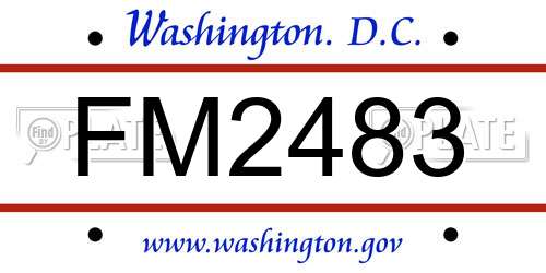 FM2483 District Of Columbia License Plate