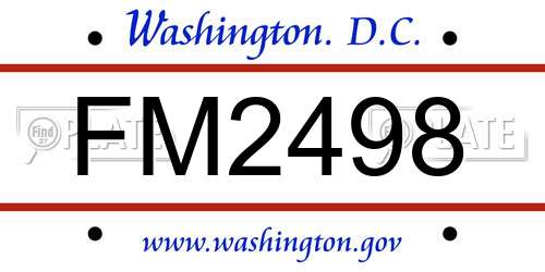 FM2498 District Of Columbia License Plate