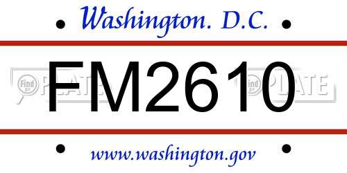 FM2610 District Of Columbia License Plate
