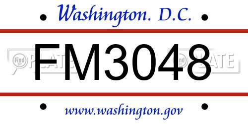 FM3048 District Of Columbia License Plate