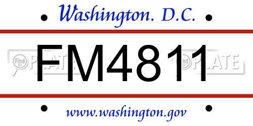 FM4811 District Of Columbia License Plate