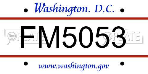 FM5053 District Of Columbia License Plate