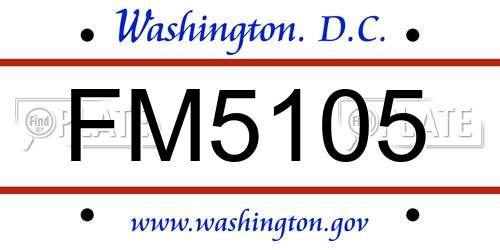 FM5105 District Of Columbia License Plate