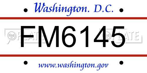 FM6145 District Of Columbia License Plate