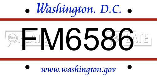 FM6586 District Of Columbia License Plate