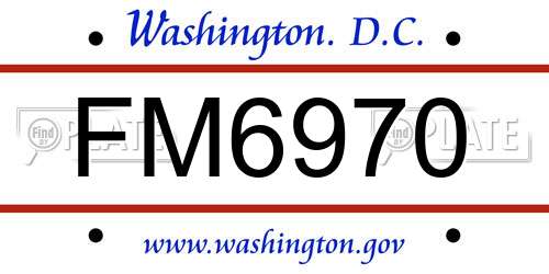 FM6970 District Of Columbia License Plate