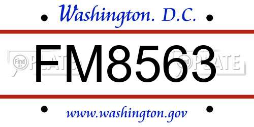 FM8563 District Of Columbia License Plate