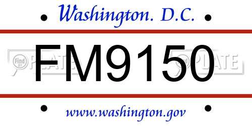 FM9150 District Of Columbia License Plate