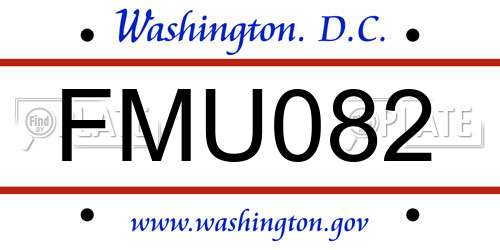 FMU082 District Of Columbia License Plate
