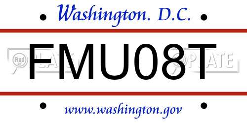 FMU08T District Of Columbia License Plate