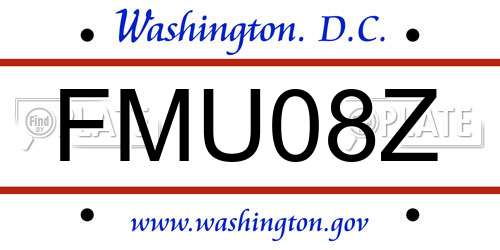 FMU08Z District Of Columbia License Plate