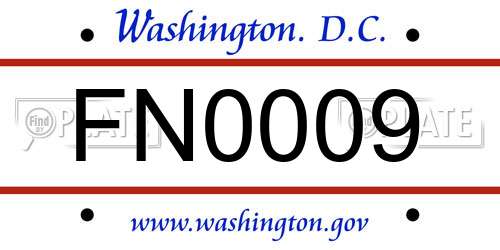 FN0009 District Of Columbia License Plate