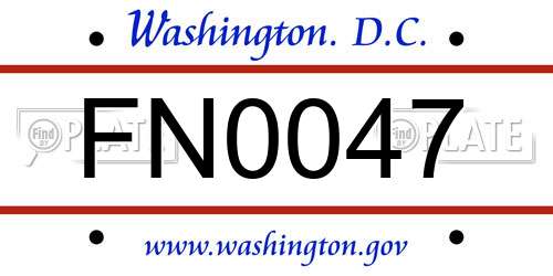 FN0047 District Of Columbia License Plate