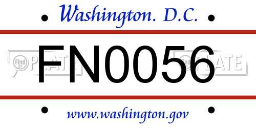 FN0056 District Of Columbia License Plate