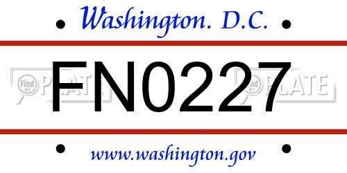 FN0227 District Of Columbia License Plate