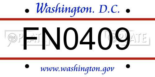 FN0409 District Of Columbia License Plate