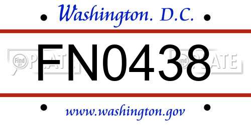 FN0438 District Of Columbia License Plate