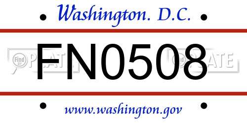 FN0508 District Of Columbia License Plate