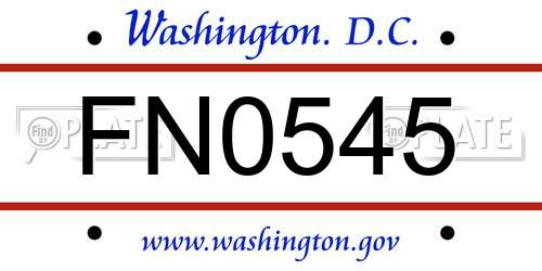 FN0545 District Of Columbia License Plate