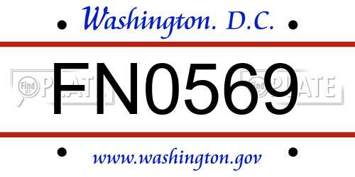 FN0569 District Of Columbia License Plate