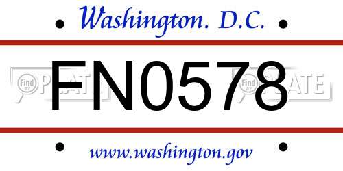 FN0578 District Of Columbia License Plate