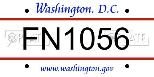FN1056 District Of Columbia License Plate