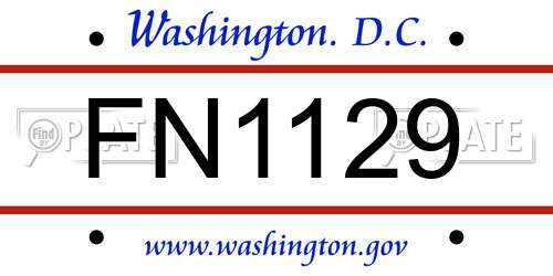 FN1129 District Of Columbia License Plate