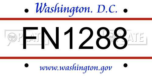 FN1288 District Of Columbia License Plate