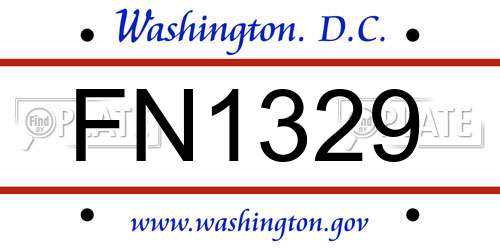 FN1329 District Of Columbia License Plate