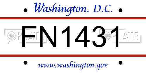 FN1431 District Of Columbia License Plate