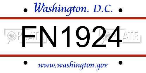 FN1924 District Of Columbia License Plate
