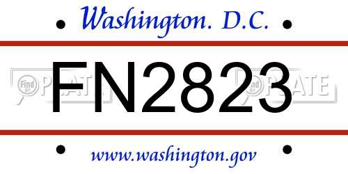 FN2823 District Of Columbia License Plate