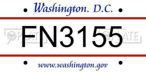 FN3155 District Of Columbia License Plate